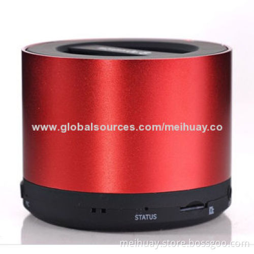 Mini Outdoor Portable Round Bluetooth Speaker With Metal Material